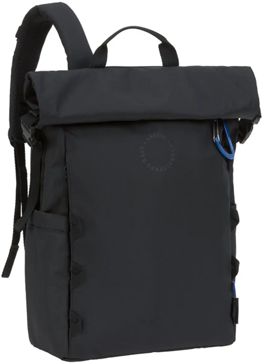 Lässig Luiertas Rugzak Outdoor Rolltop Green Label Zwart