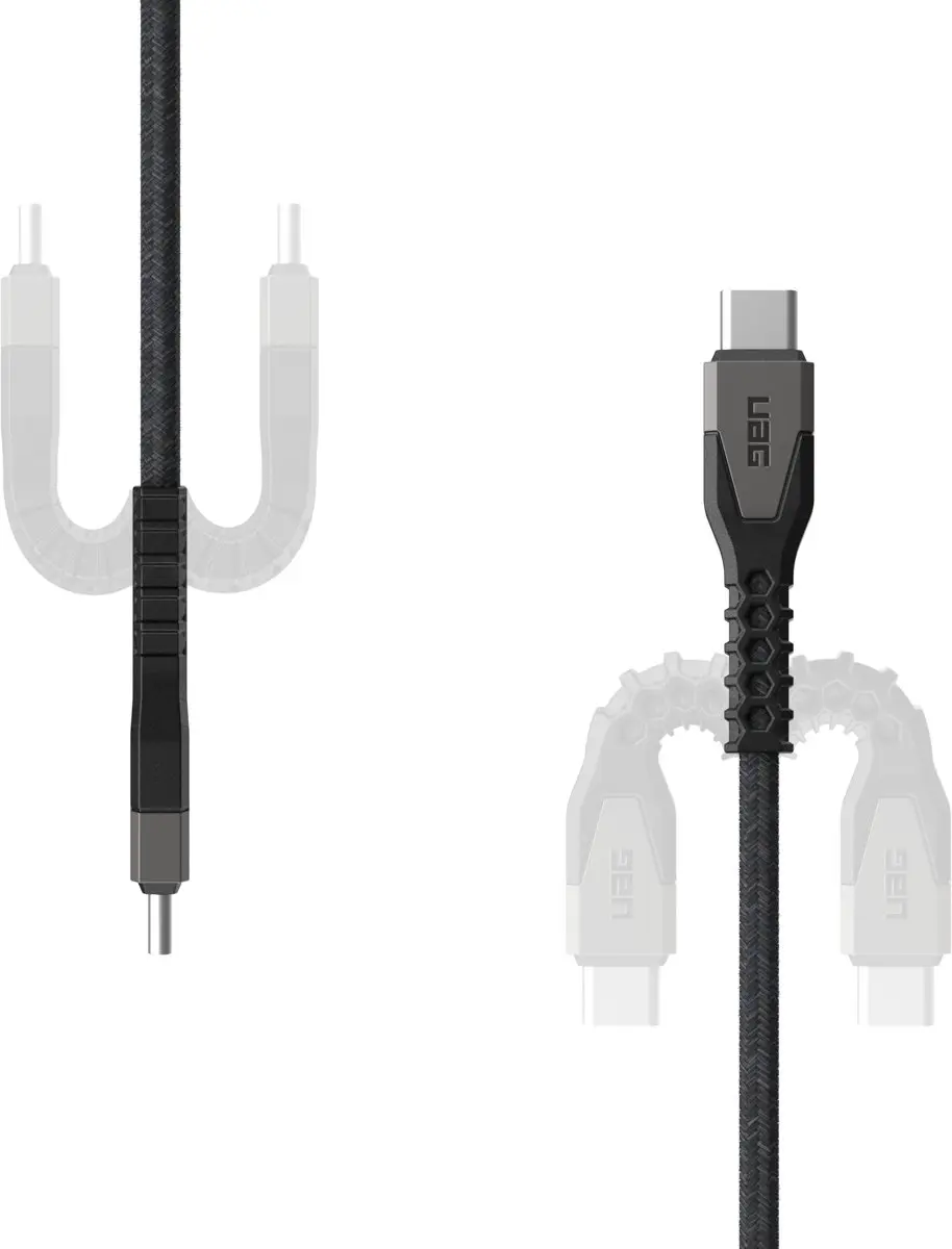 Urban Armor Gear Robuuste USB-C Kabel 60W 1,5m - Transparent - afbeelding 4 van 6