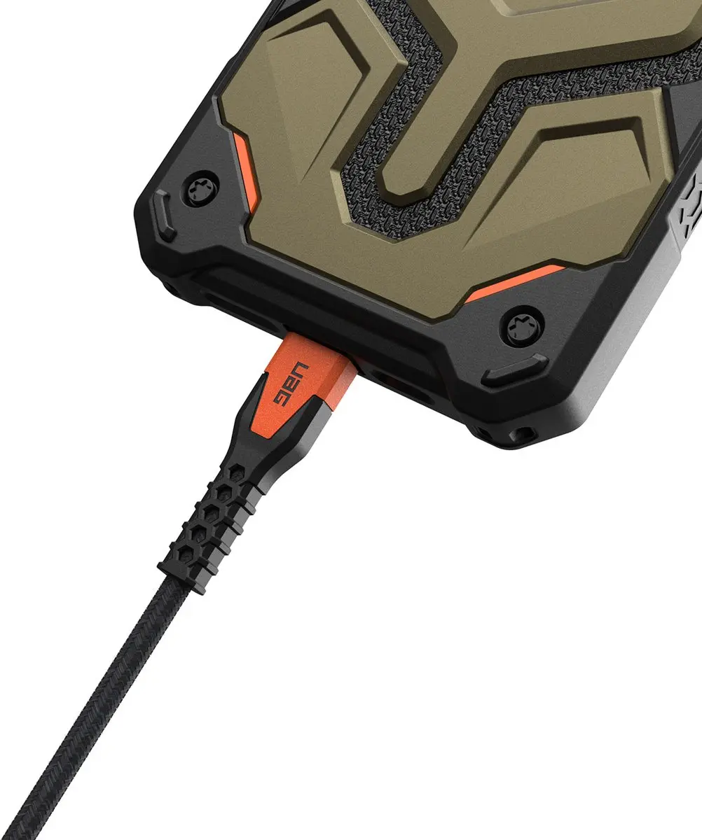 Urban Armor Gear Kevlar Core USB-C Lightning Kabel 30W 1.5m - Oranje - afbeelding 5 van 6