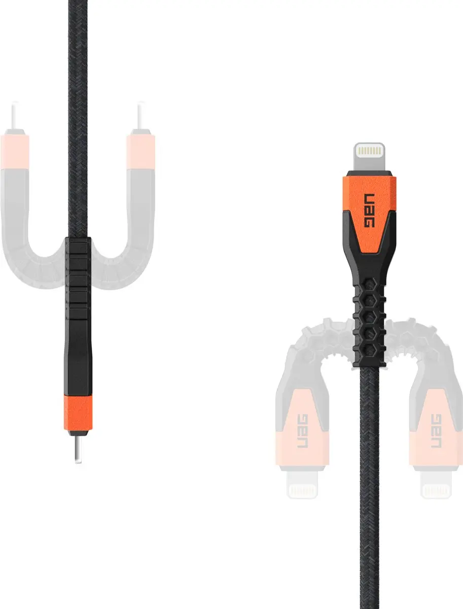 Urban Armor Gear Kevlar Core USB-C Lightning Kabel 30W 1.5m - Oranje - afbeelding 6 van 6