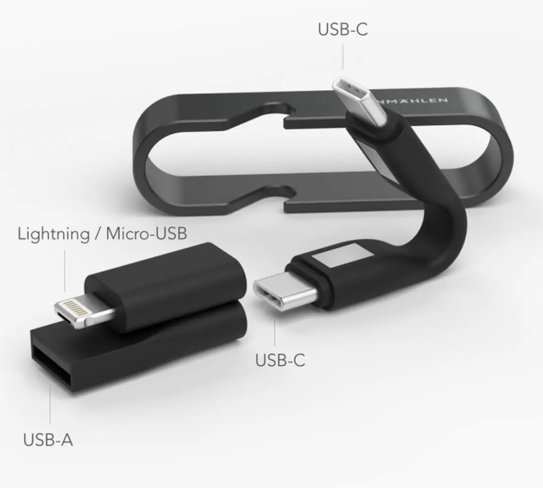 Vonmählen High Six 6-in-1 Kabel USB-A/C naar Micro/USB-C/Lightning 3A - Zwart - afbeelding 6 van 6