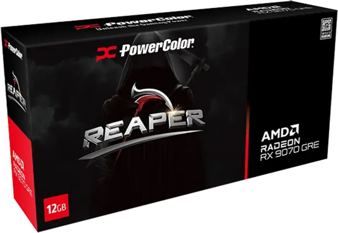 PowerColor Reaper RX9070GRE 12G-A Radeon RX 9070 GRE - 12GB GDDR6 - Zwart/Rood - afbeelding 5 van 6