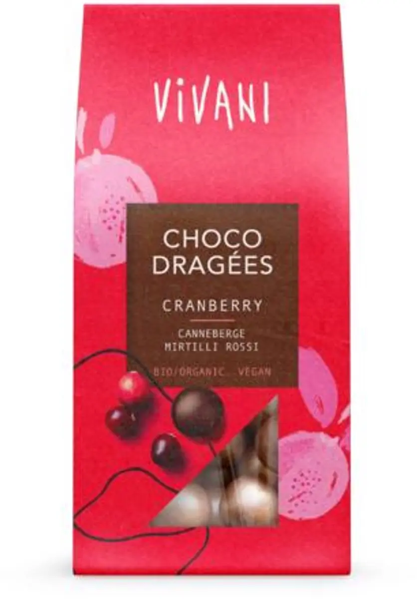 Vivani Choco Dragees Cranberry Bio 75g