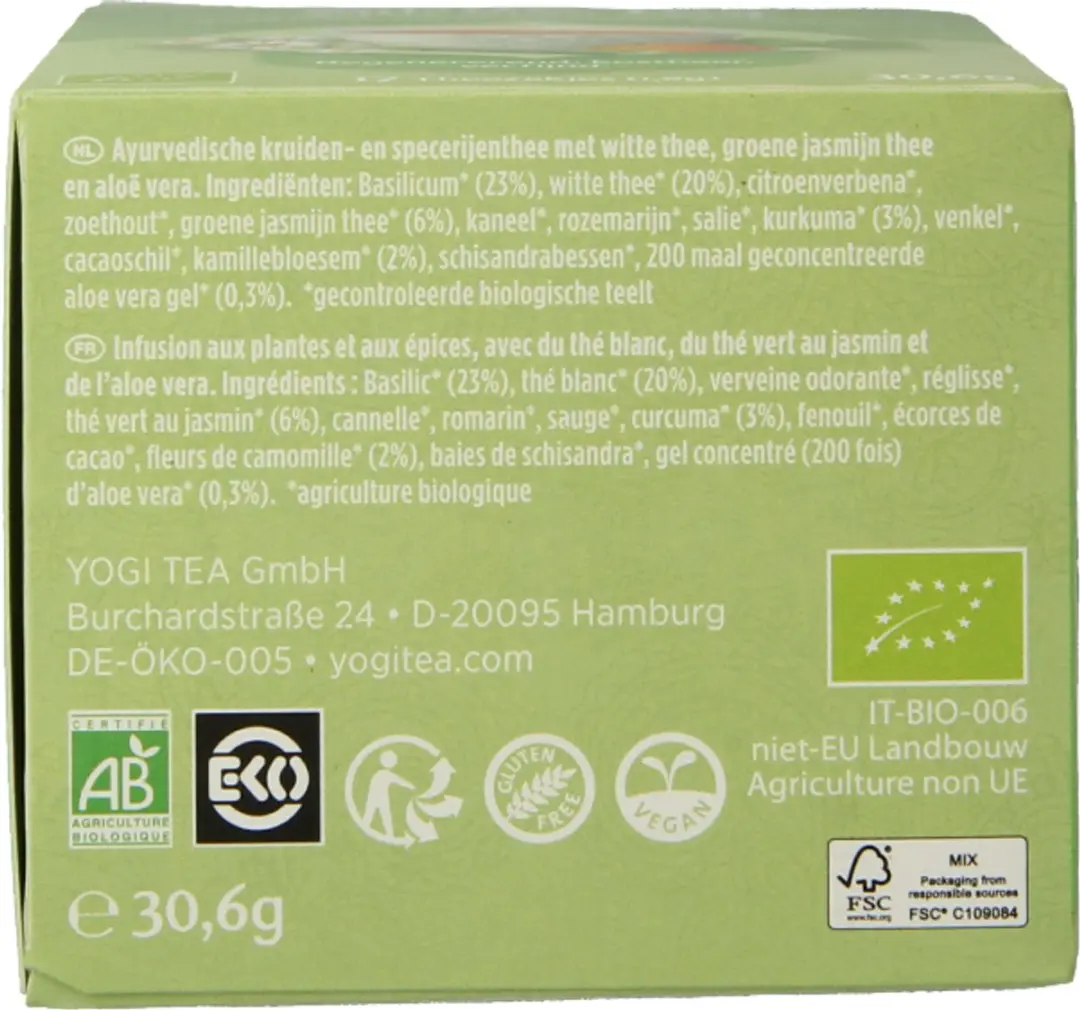 Yogi Tea Biologische Witte Thee Aloë Vera - 17 Zakjes