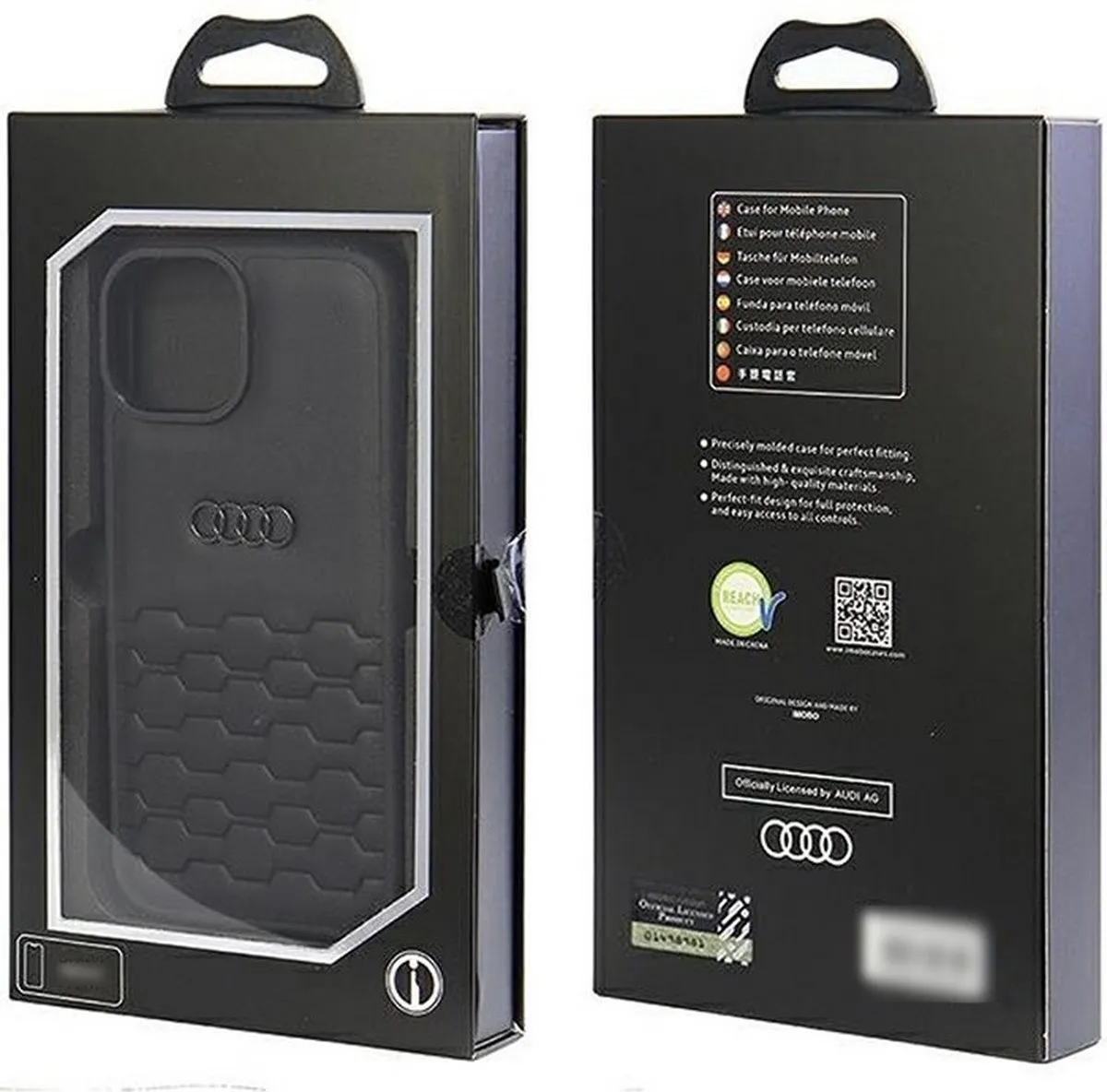 Audi GT Leather Back Case Zwart - iPhone 15 Plus - afbeelding 4 van 6