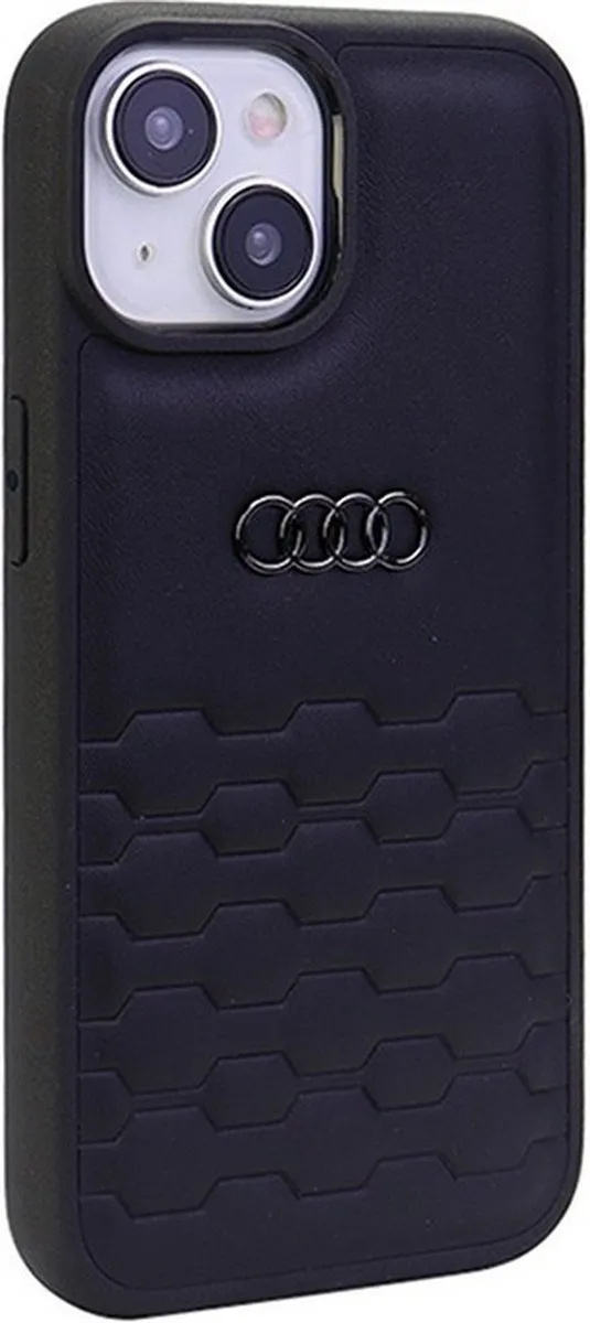 Audi GT Leather Back Case Zwart - iPhone 15 Plus - afbeelding 3 van 6