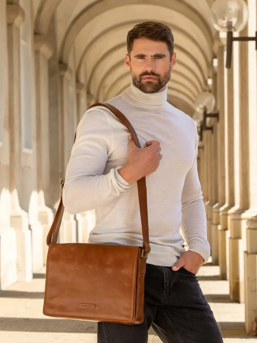 dbramante1928 Marselisborg Messenger 14" - Cognac - 4 Vakken