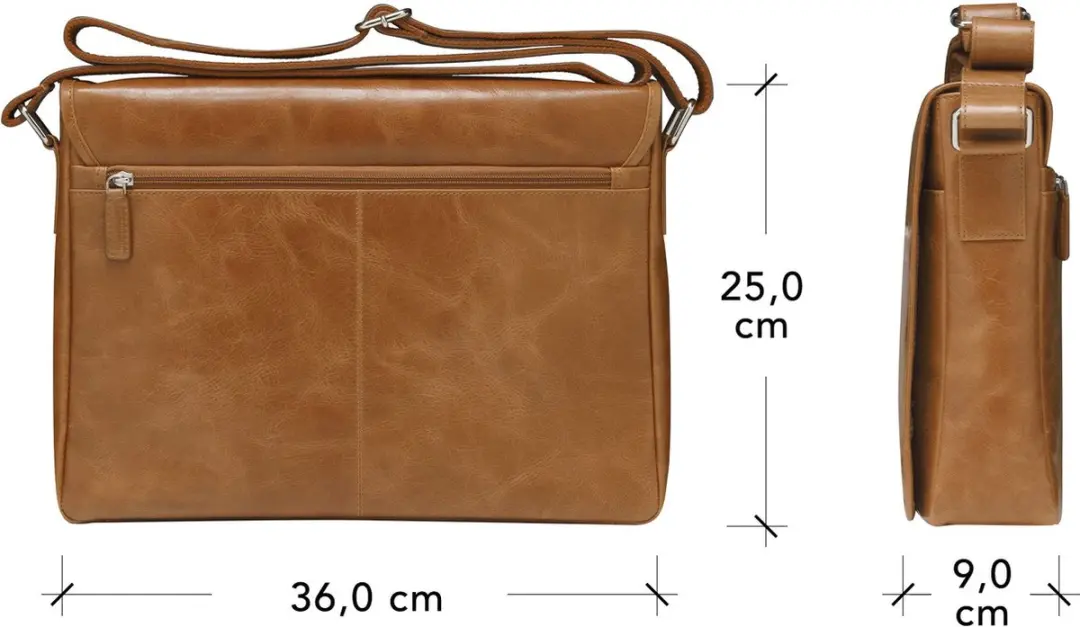 dbramante1928 Marselisborg Messenger 14" - Cognac - 4 Vakken