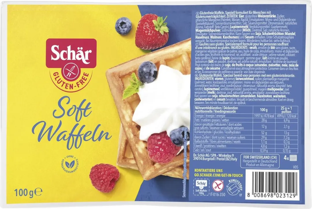 Schar Brusselse Wafels Glutenvrij - 4 Stuks - afbeelding 2 van 3
