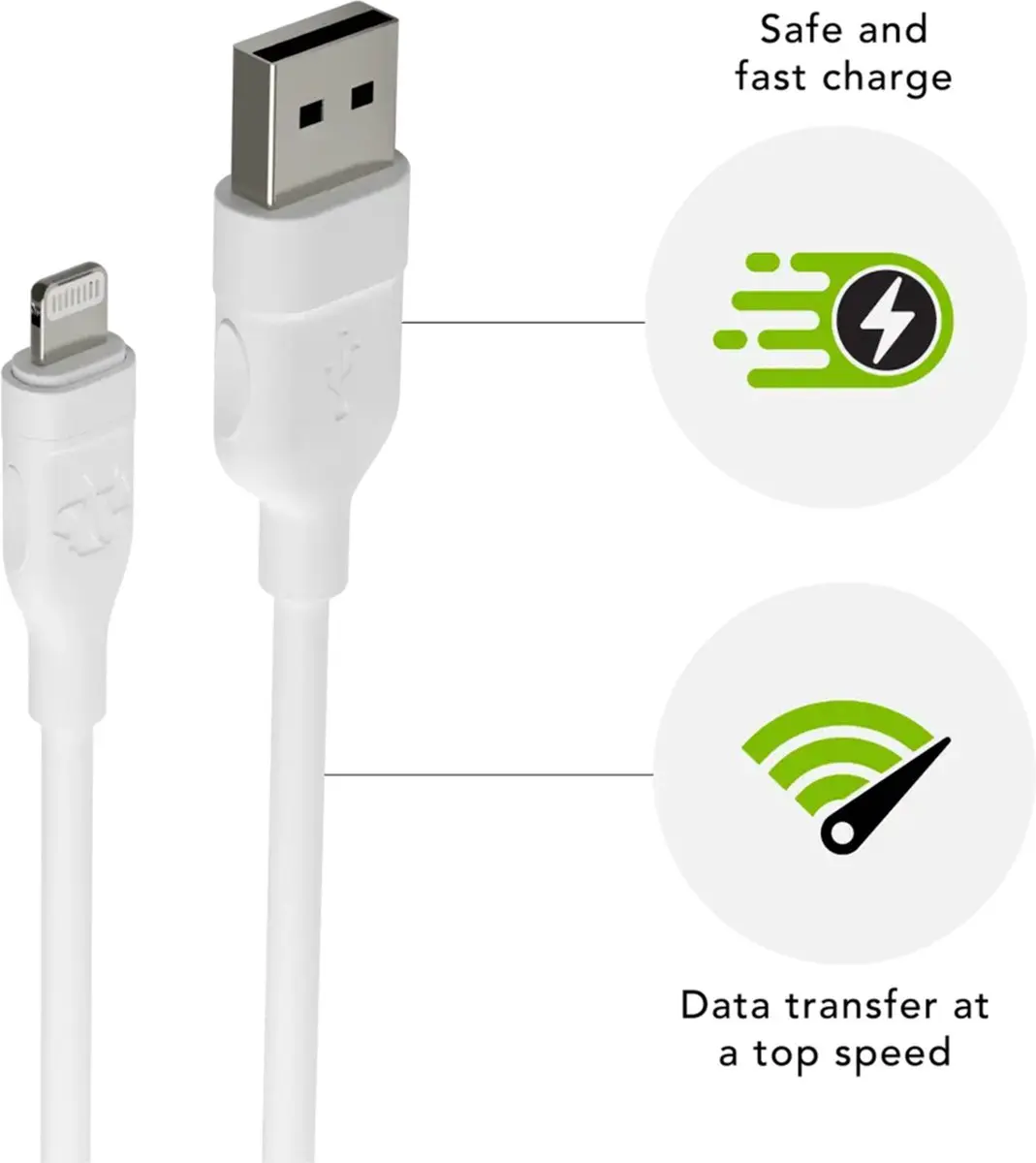 dbramante1928 Re-Charge USB-A naar Lightning Opladerkabel 2,5m - Wit