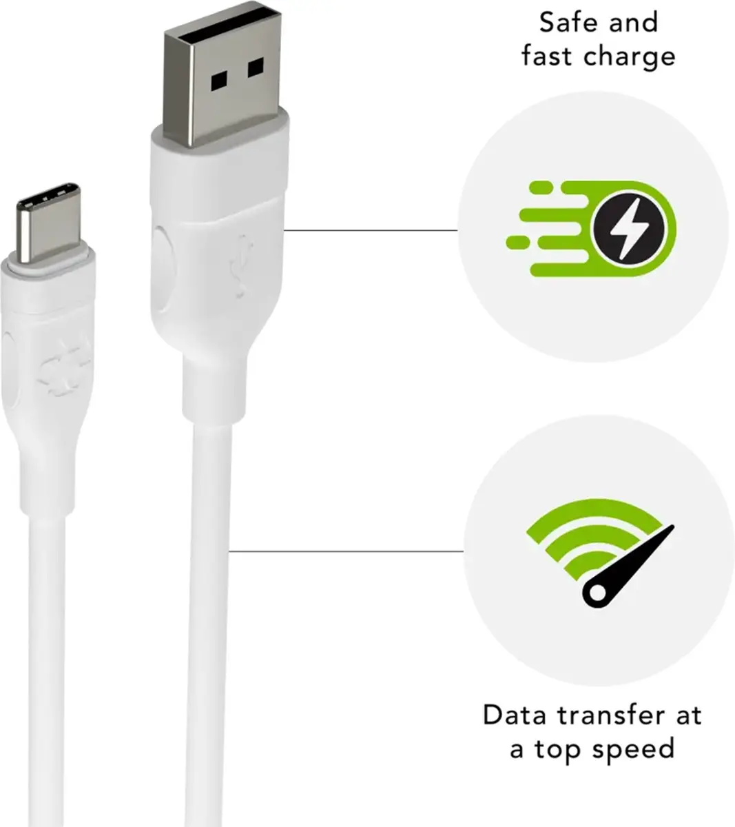 dbramante1928 re-charge USB-A naar USB-C Opladerkabel 2,5m - Wit