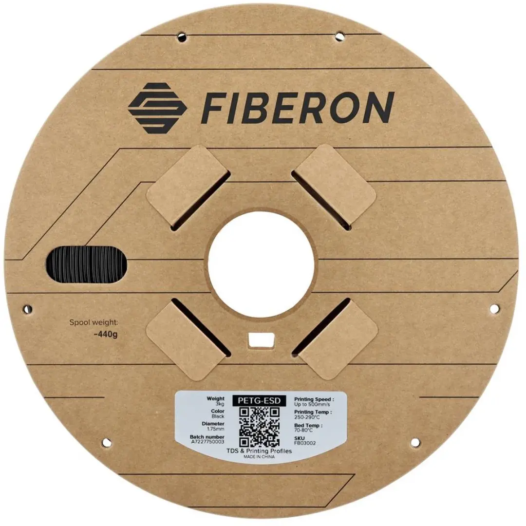 Polymaker Fiberon PETG-ESD Filament 1.75mm 3000g - Zwart