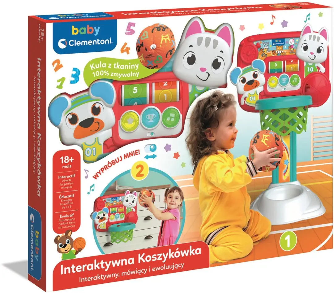 Interactieve basketbalset Kitten & Bear Poolse versie Clementoni 50384