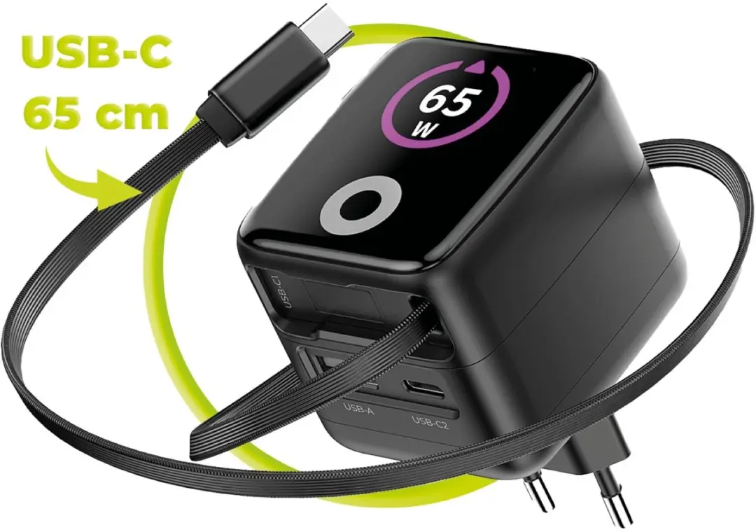 Mobile Origin 65W GaN DisplayLader USB-C - Transparent