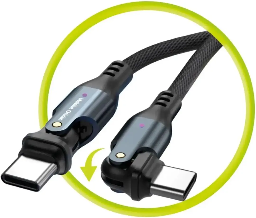 Mobile Origin 240W Draaibare USB-C Kabel - Transparent