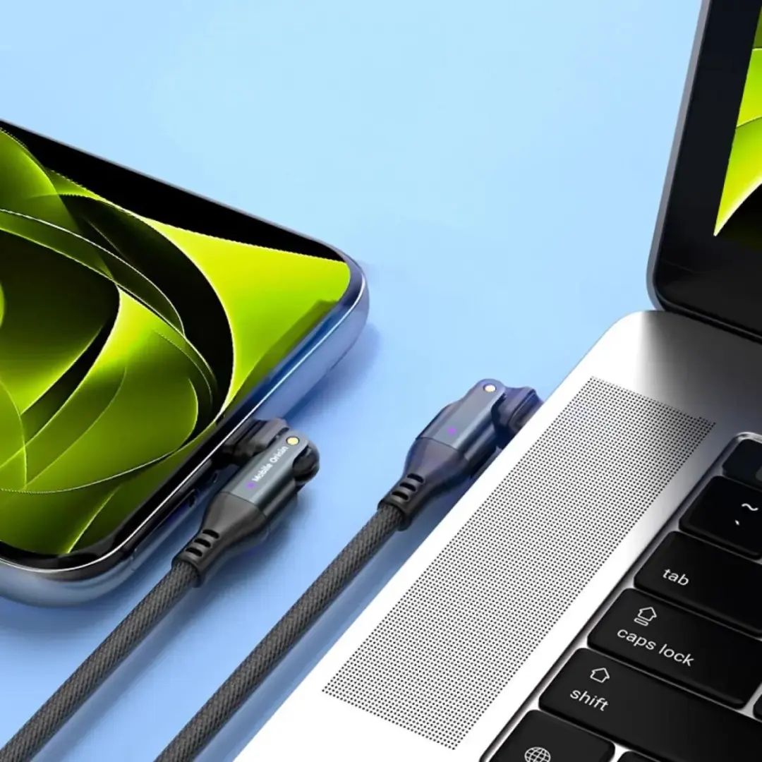 Mobile Origin 240W Draaibare USB-C Kabel - Transparent