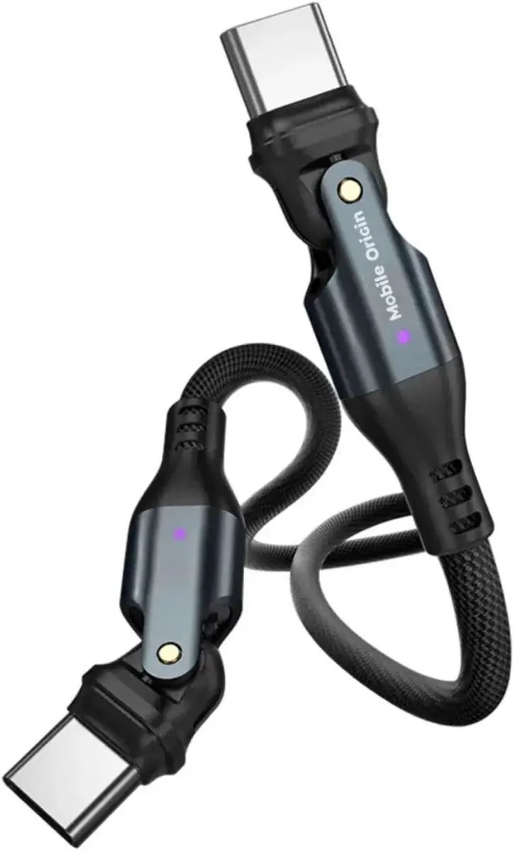 Mobile Origin 240W Draaibare USB-C Kabel - Transparent