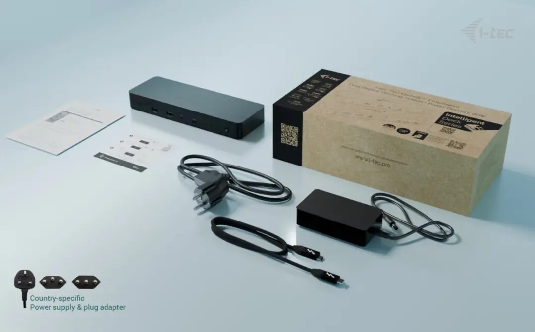 I-tec Thunderbolt 4 TB4INTGDUAL4KDOCPD Dual Display Dock - 90W - Zwart - afbeelding 5 van 6