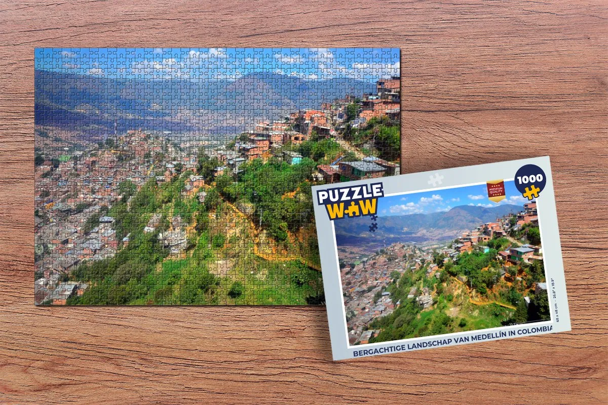 PuzzleWow Medellín Legpuzzel 1000 Stuks - Multicolor