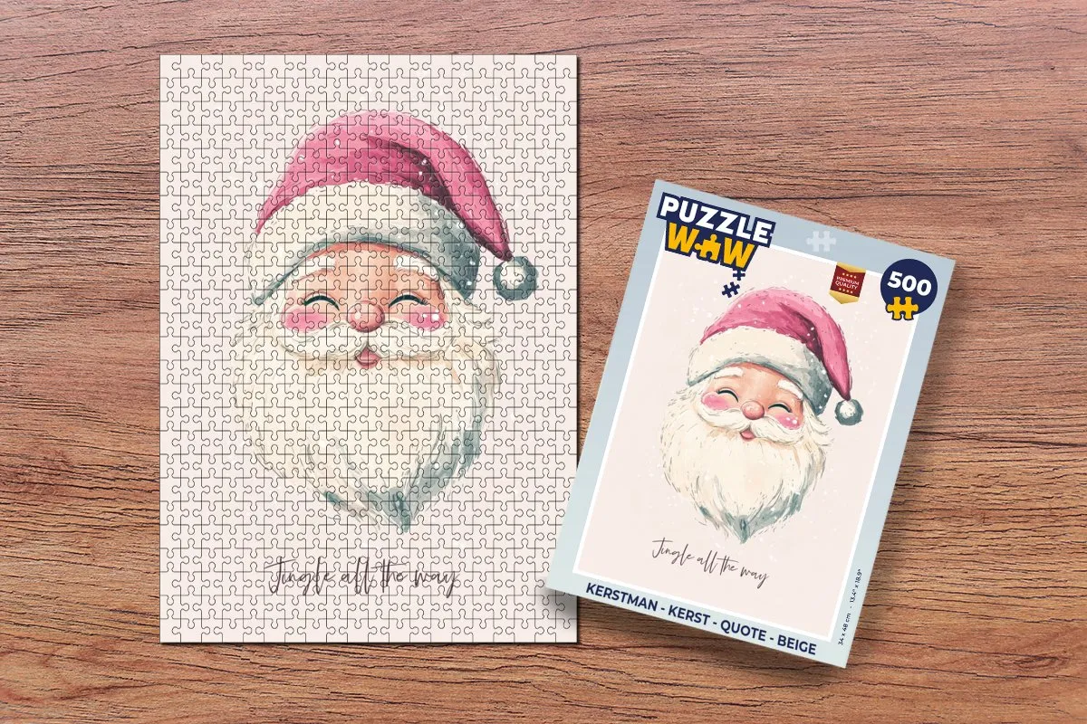 PuzzleWow Kerstman Legpuzzel 500 Stuks - Beige