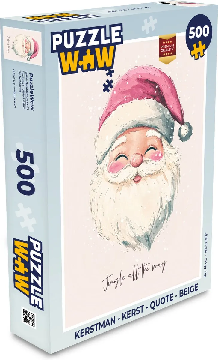 PuzzleWow Kerstman Legpuzzel 500 Stuks - Beige