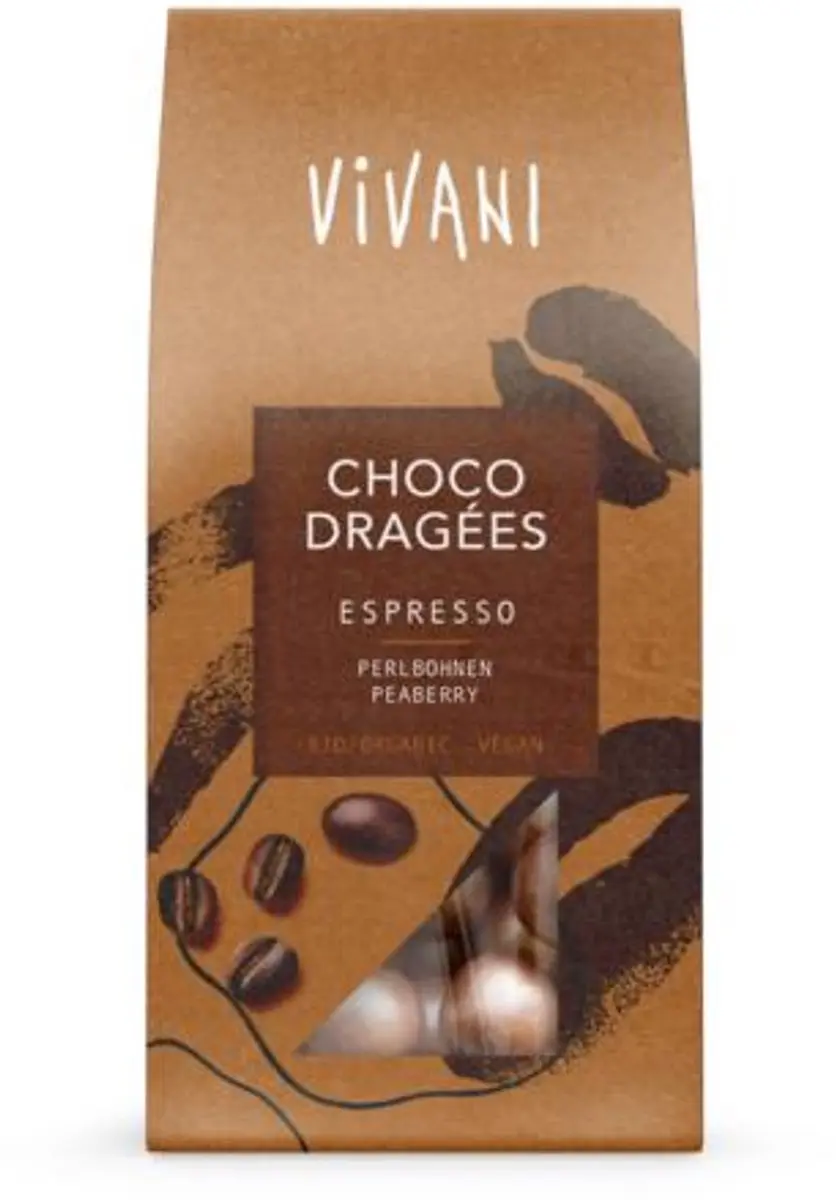 Vivani Choco Dragees Espressio Bio 75g