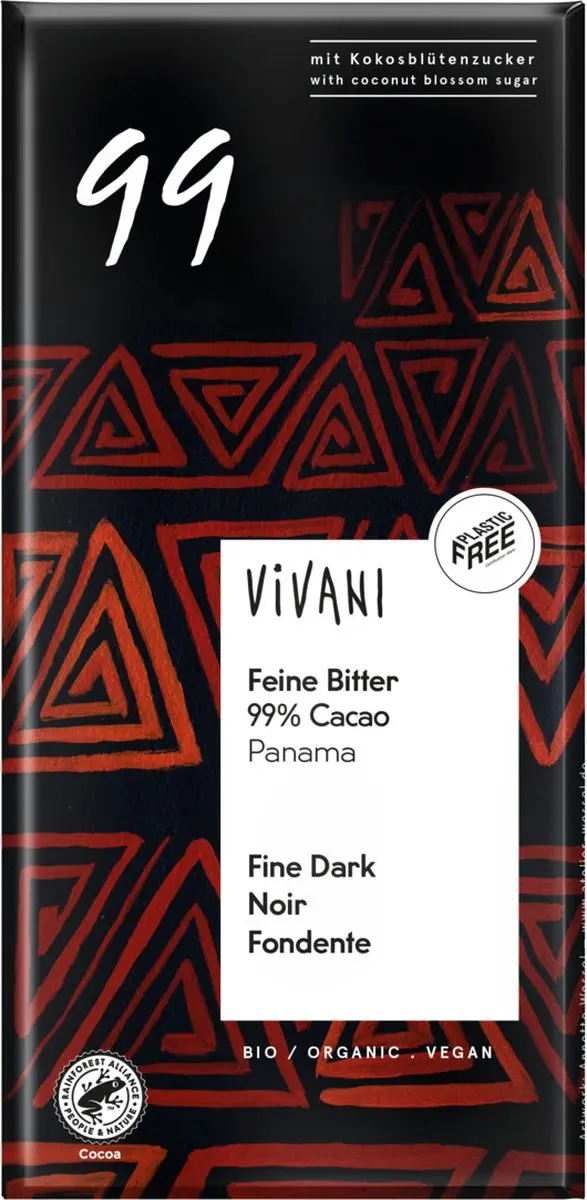 Vivani Chocolade Feine Bitter 99% - 80g - afbeelding 3 van 5