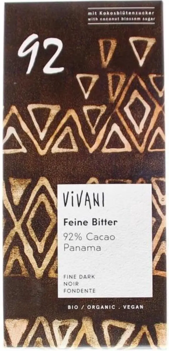 Vivani Chocolade Feine Bitter 92% 80g - afbeelding 4 van 6