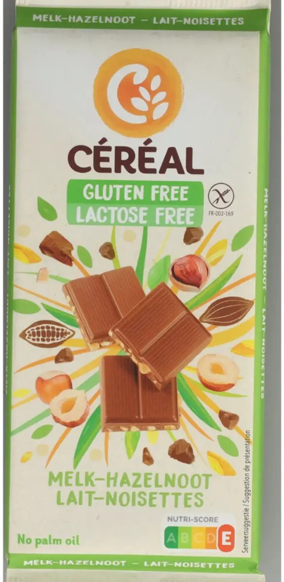 Cereal Melkchocolade Hazelnoot Glutenvrij Lactosevrij 100g - afbeelding 2 van 6