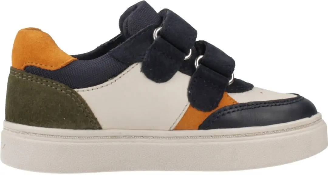 Geox Nashik Offwhite-Blauwe Velcroschoen