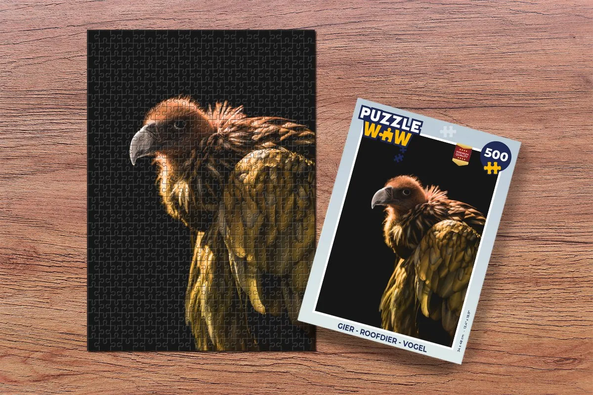 PuzzleWow Roofdier Vogel Legpuzzel 500 Stuks - Multicolor