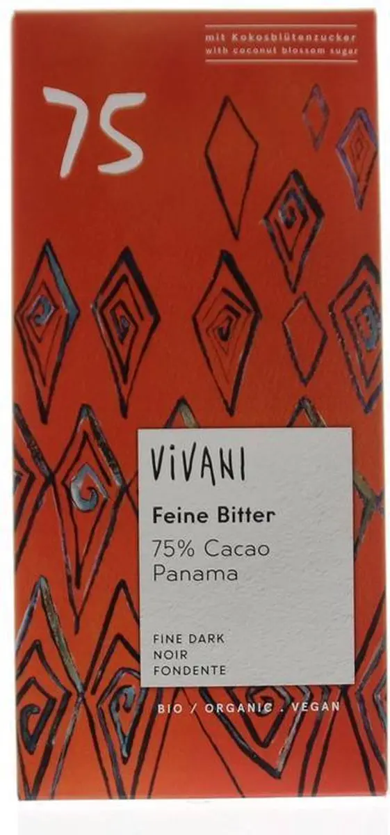 Vivani Puur Biologisch Chocoladereep 80g - afbeelding 4 van 5