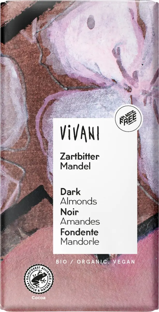 Vivani Puur Amandelen Chocoladereep 100g