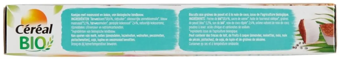 Cereal Healthy BIO Koek Kokos Maanzaad 132g - afbeelding 2 van 6