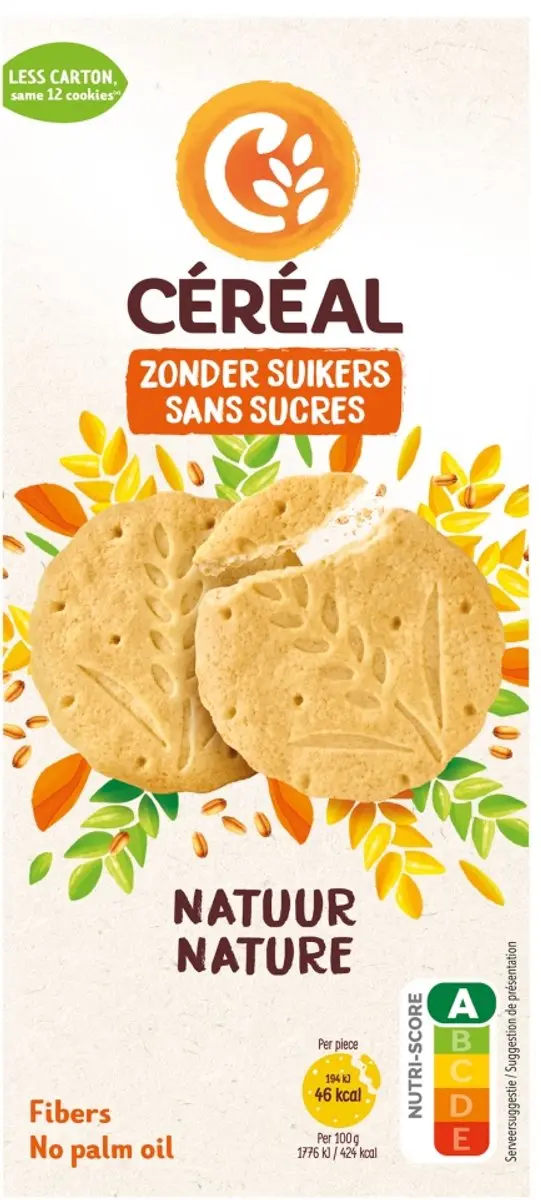 Cereal Zandkoekjes Natuur Suikervrij 132g - 12 Stuks - afbeelding 2 van 6