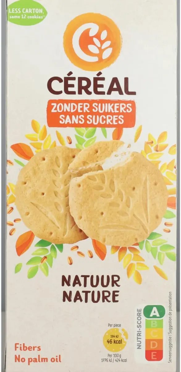 Cereal Zandkoekjes Natuur Suikervrij 132g