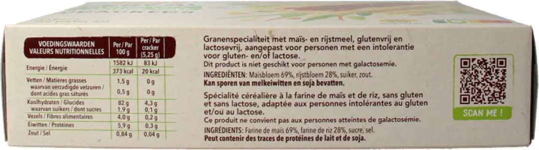 Cereal Crackers Glutenvrij & Lactosevrij 250g - afbeelding 2 van 6