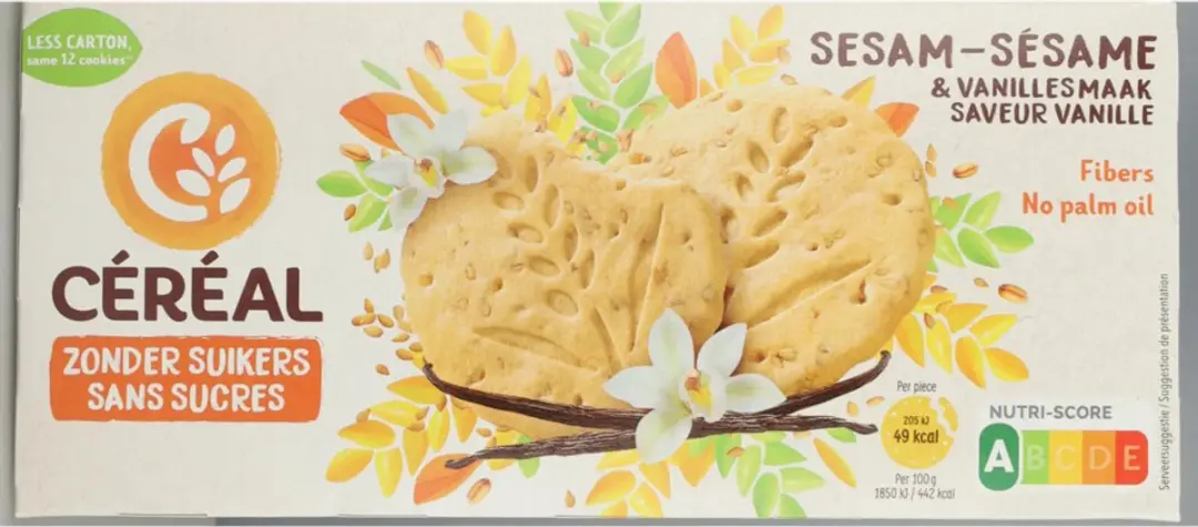 Cereal Sesamkoekjes Vanillesmaak 132g - afbeelding 5 van 6