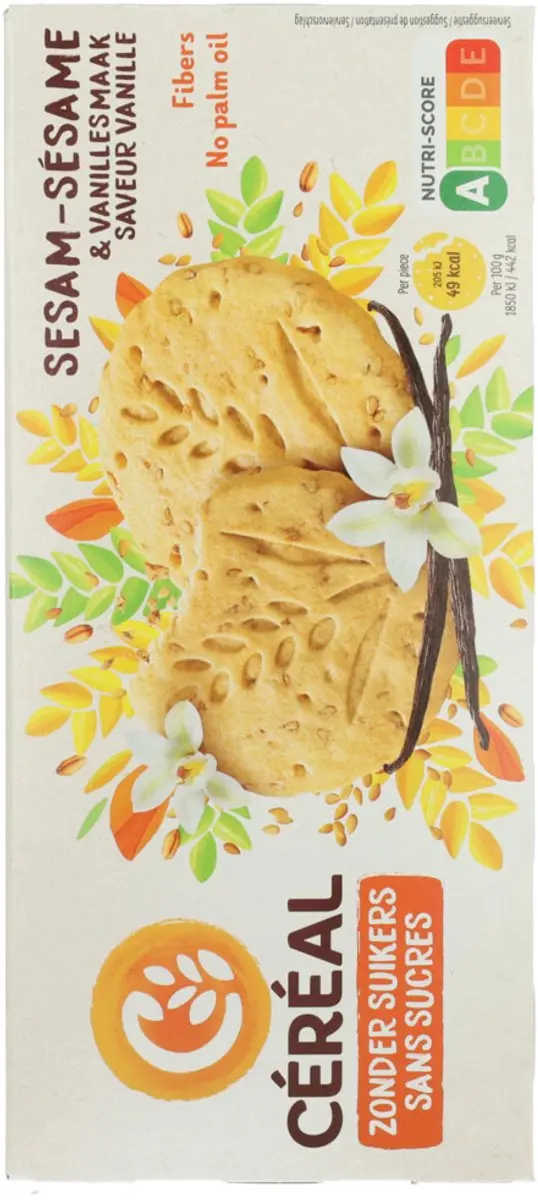 Cereal Sesamkoekjes Vanillesmaak 132g