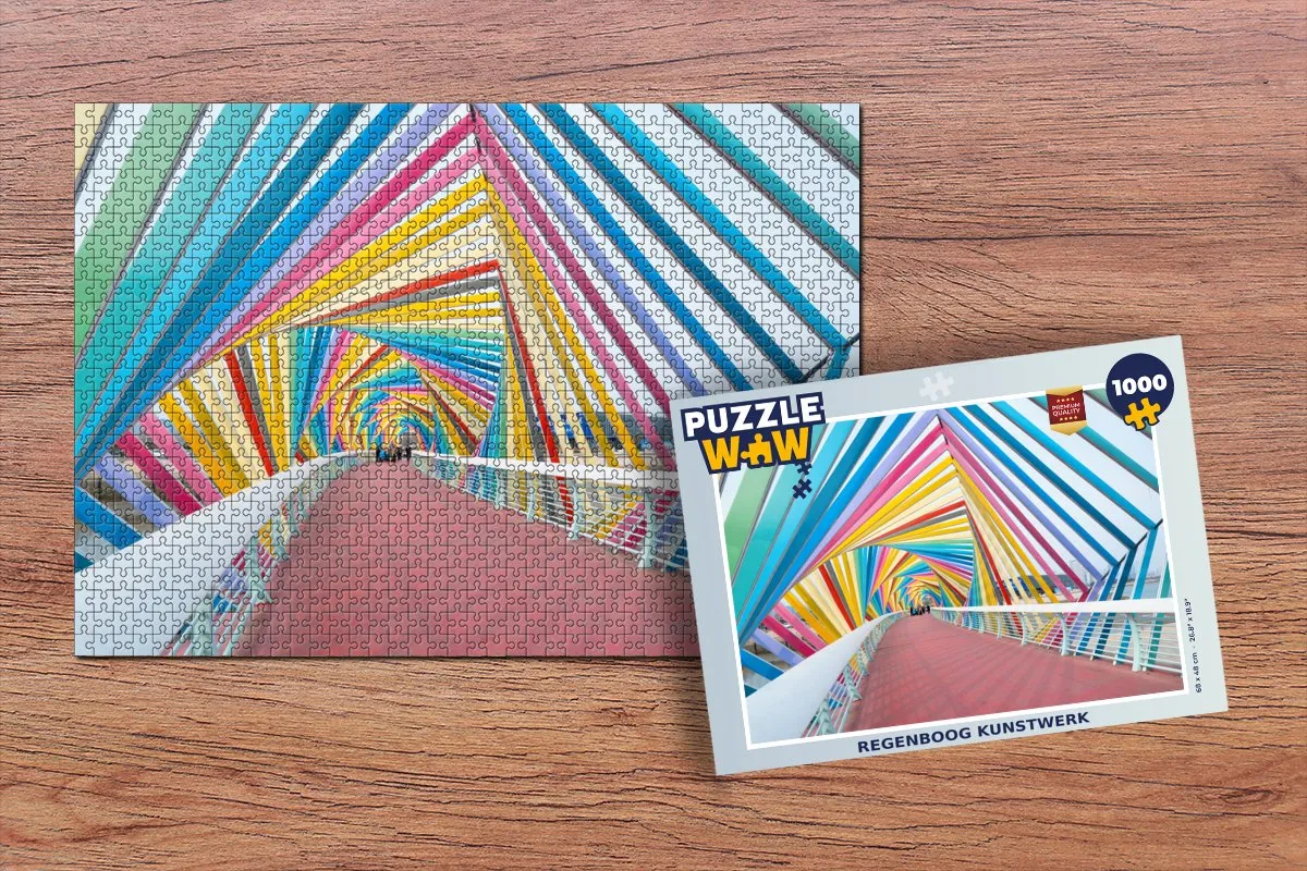 PuzzleWow Regenboog Kunstwerk Legpuzzel 1000 Stuks - Multicolor