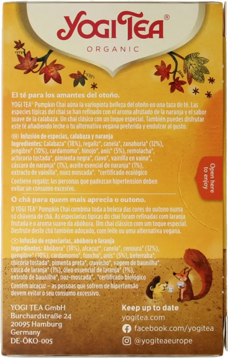 Yogi Tea Pumpkin Chai Bio - 17 Stuks