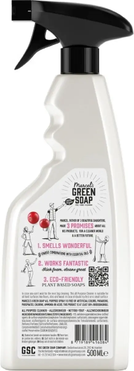 Marcel's Green Soap Badkamerreiniger Patchouli & Cranberry 500ml - afbeelding 3 van 3