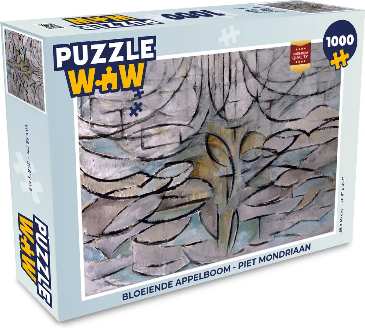 PuzzleWow Bloeiende Appelboom Legpuzzel Piet Mondriaan 1000 Stuks - Multicolor