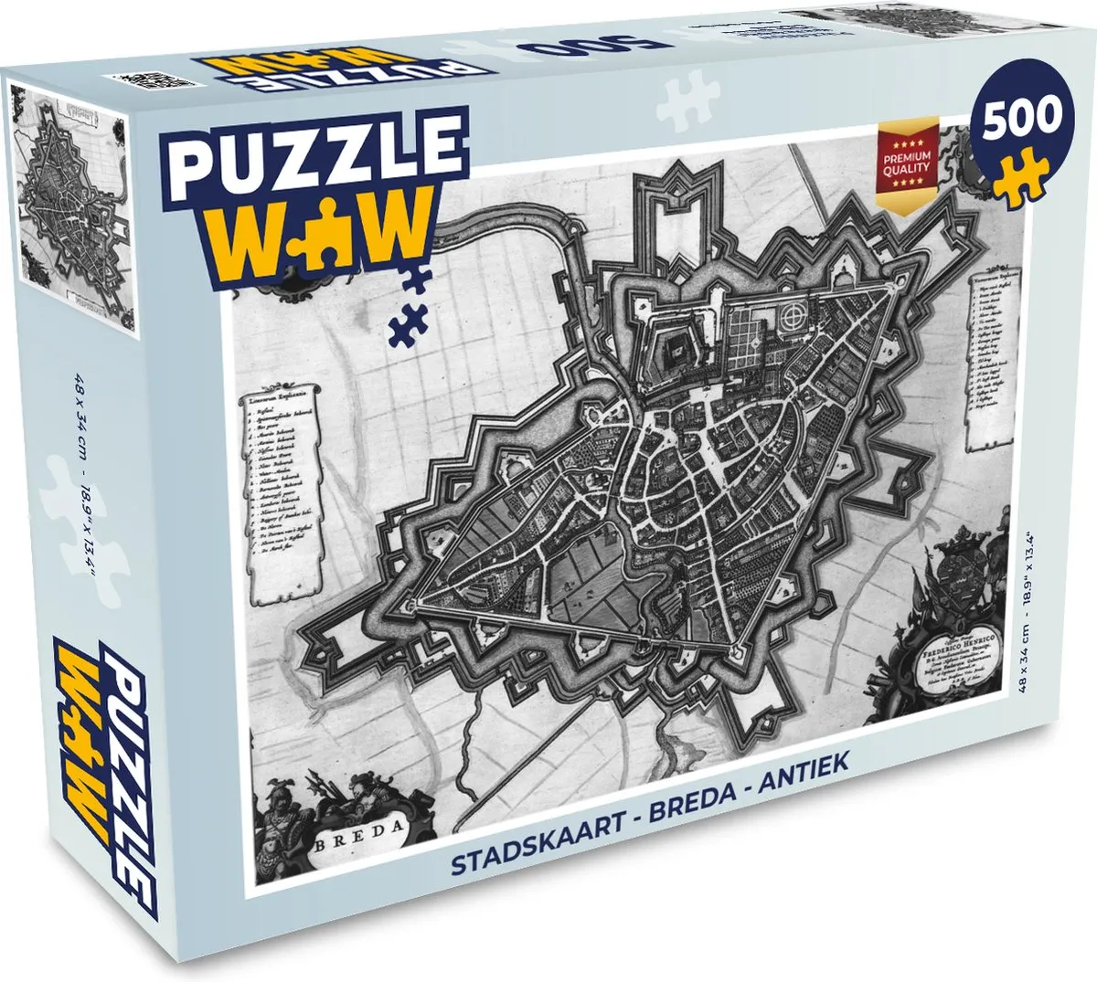 PuzzleWow Breda Antiek Legpuzzel 500 Stuks - Multicolor