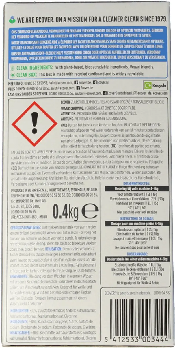 Ecover Zuurstofbleekmiddel 400g