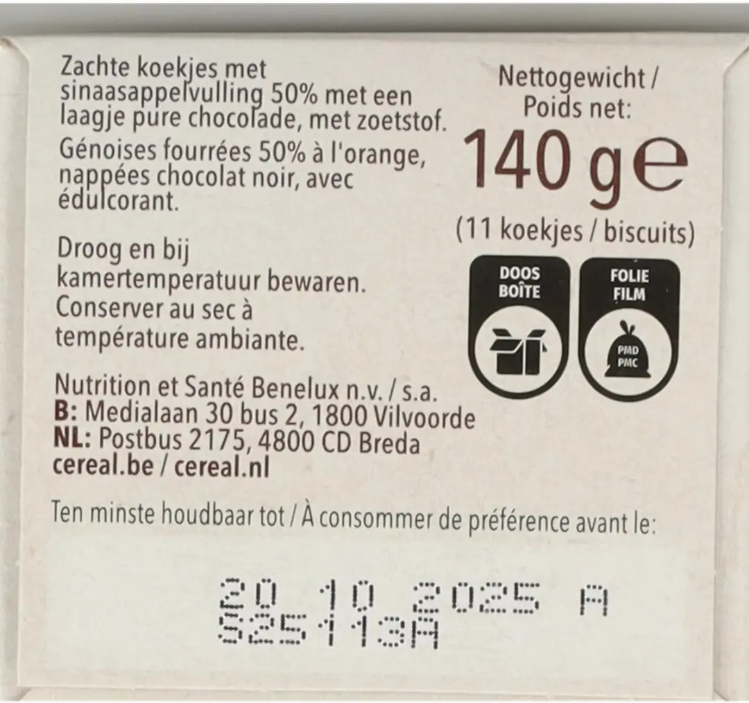 Cereal Zachte Koekjes Sinaasappel Delight 140g - afbeelding 6 van 6