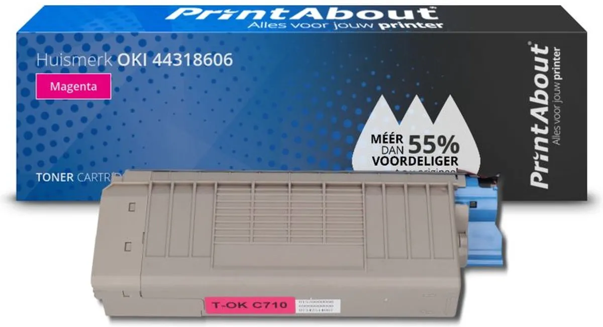 PrintAbout Huismerk OKI 44318606-PA Toner - Magenta