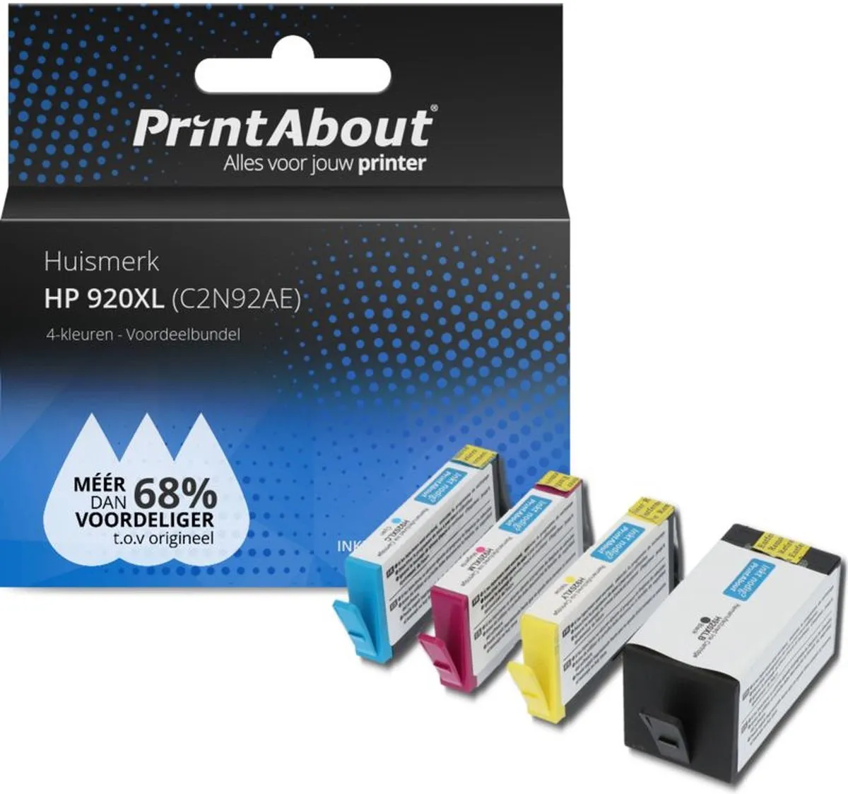 PrintAbout C2N92AE-PA2 Inktcartridge 4Kleuren - 6.000 pagina's - 99ml