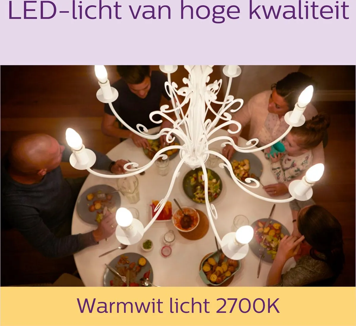 Philips LED Kaarslamp Mat 4.9W E14 Warmwit - 3 Stuks