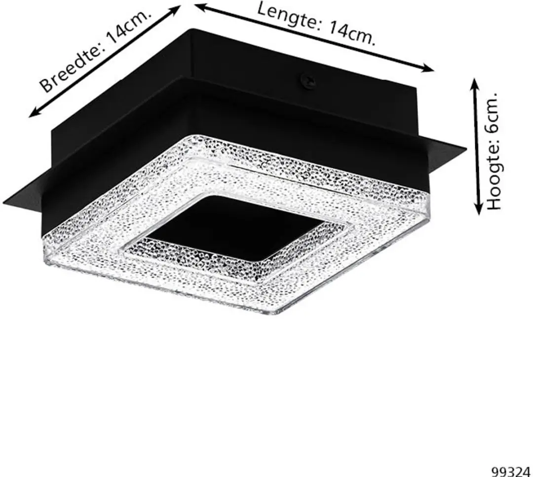 Eglo Fradelo 1 Plafondlamp LED 14cm - Zwart - afbeelding 2 van 4